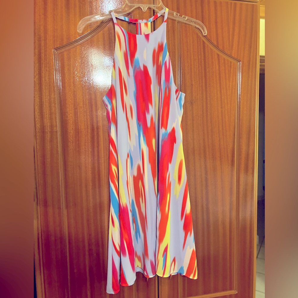 Crosby Brand, Multi Neon Color Flowy Mini Dress Size Small